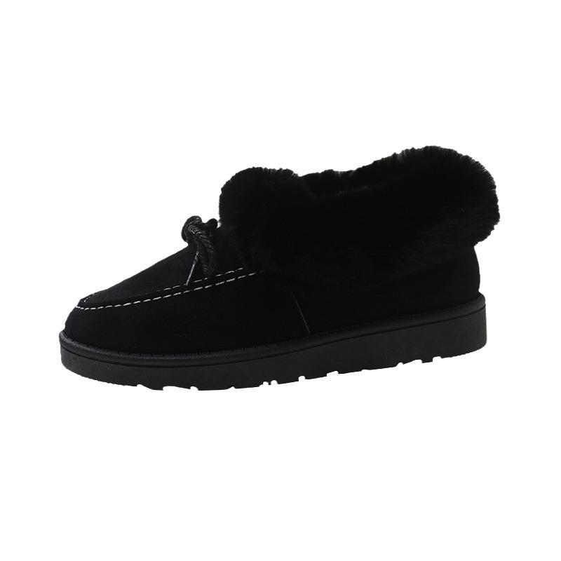 2024 Winter Women's Slip-On Bowknot Snow Boots with Velvet Lining and Soft Sole