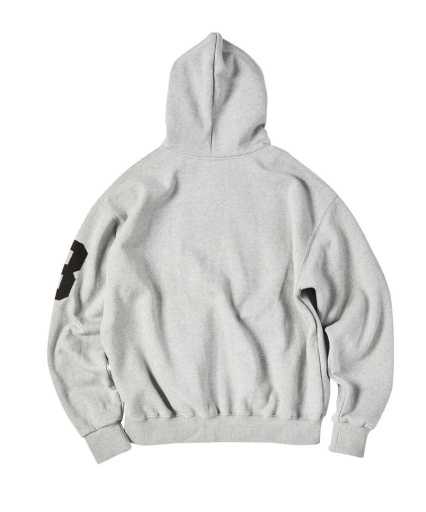 Untitled Seoul Unicorn Varsity Emblem Zip-Up Hoodie Gray