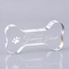 Acrylic Bone Table Sign Decoration, Paw Print Bone Desk Ornament, Transparent Bone Shape Keepsake Decor, Sympathy Gift for Loss of Dogs