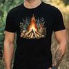Mens Campfire Motif Cotton T-Shirt Size XS To 5XL-