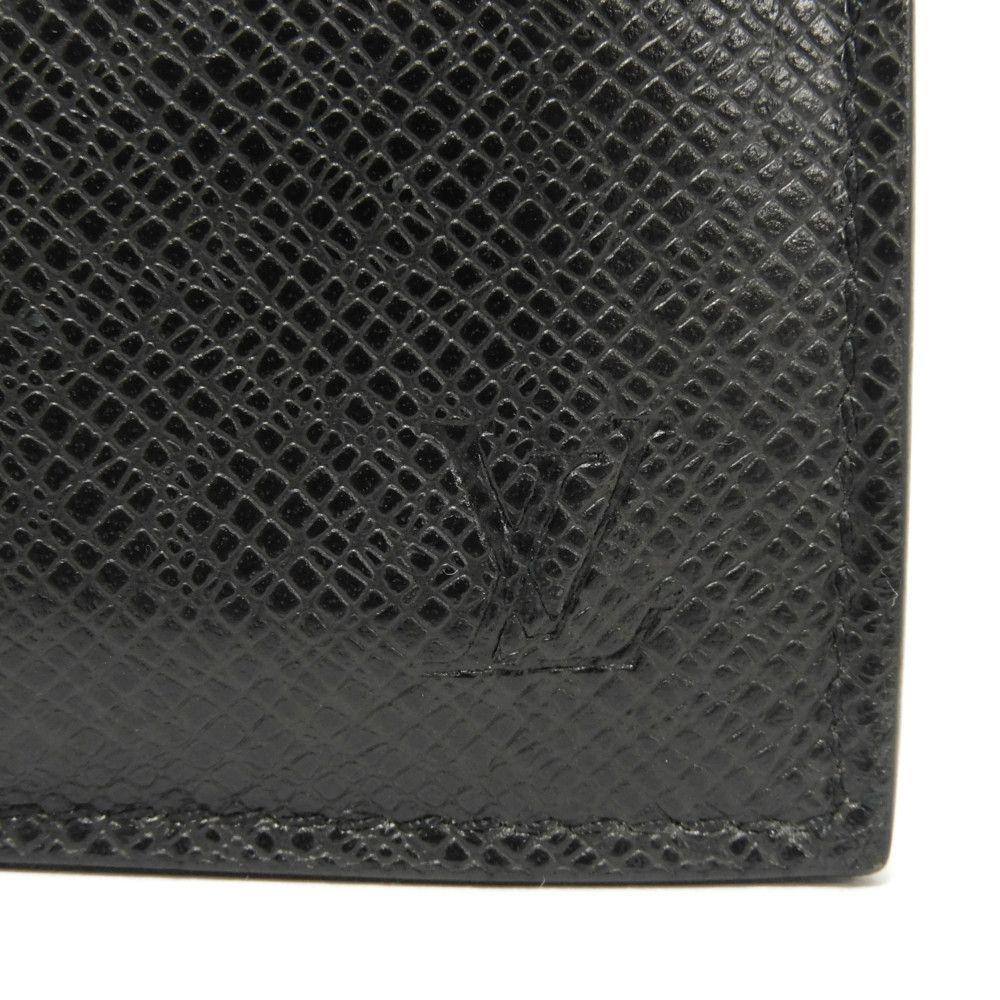 Used 12564 Coin Card Holder M62914 7943 LV Logo Black Card Case Compact Wallet Taiga Noir Men's from Japan AUTHENTIC