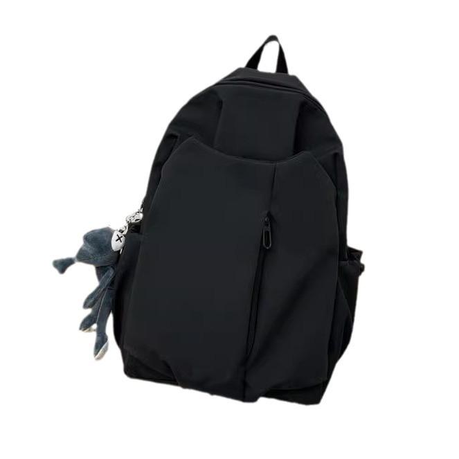 Schoolbag Simple Large Capacity Ins Solid Color Computer Backpack University High School Schoolbag Mori Department Campus Canvas Backpack Men and