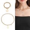 Collarbone Chain Temperament Simple Metal Five-pointed Star Necklace Bracelets