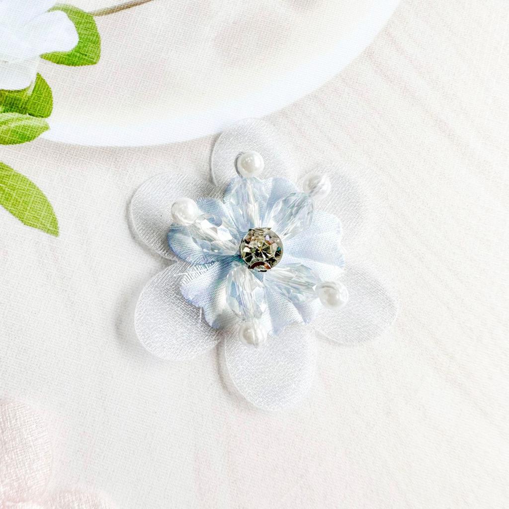 Handmade Crystal Yarn Flowers, Three-Dimensional Flower Beads, Creative Diy Processing Accessories For Wedding Dress Headgear