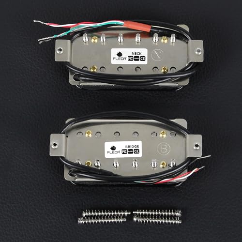 FLEOR High Output Alnico 5 Gitarren-Pickups, Double Coil Humbucker Pickups, Hals- und Steg-Set, Schwarz