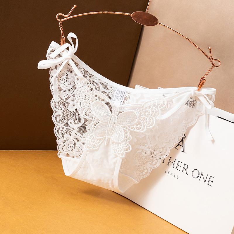Lace Mesh Women's Low Waist Butterfly & Flower Panties