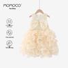 Rochie de prințesă din voal culoarea caisei pentru fete MOMOCO