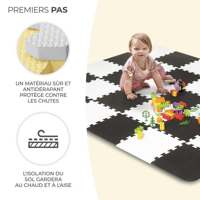 Tapis en mousse 1er age Kinderkraft LUNO - Puzzle d'eveil bébé - Jaune