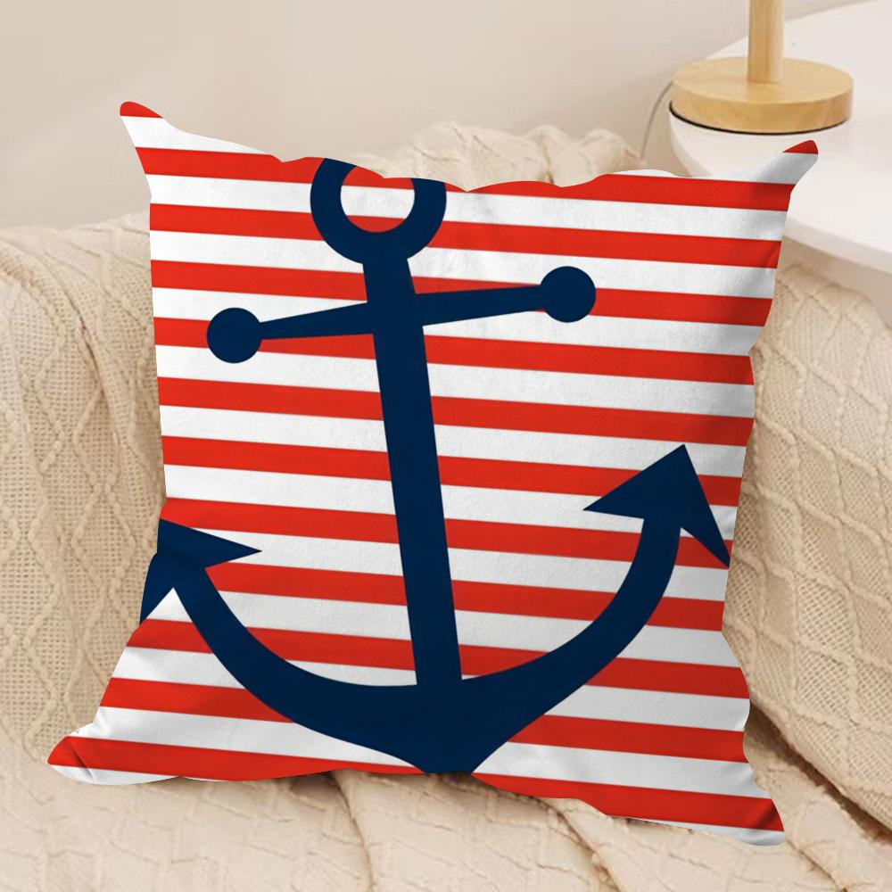 Classic Oocean sailor Cushion Cover Short plush Doublesided Print Square Throw Pillow Covers Sofa Home Cushion Decor