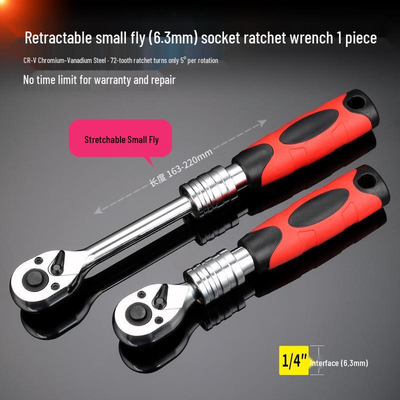 Multifunctional Quick Retractable Ratchet Wrench Socket Set for Auto Repair