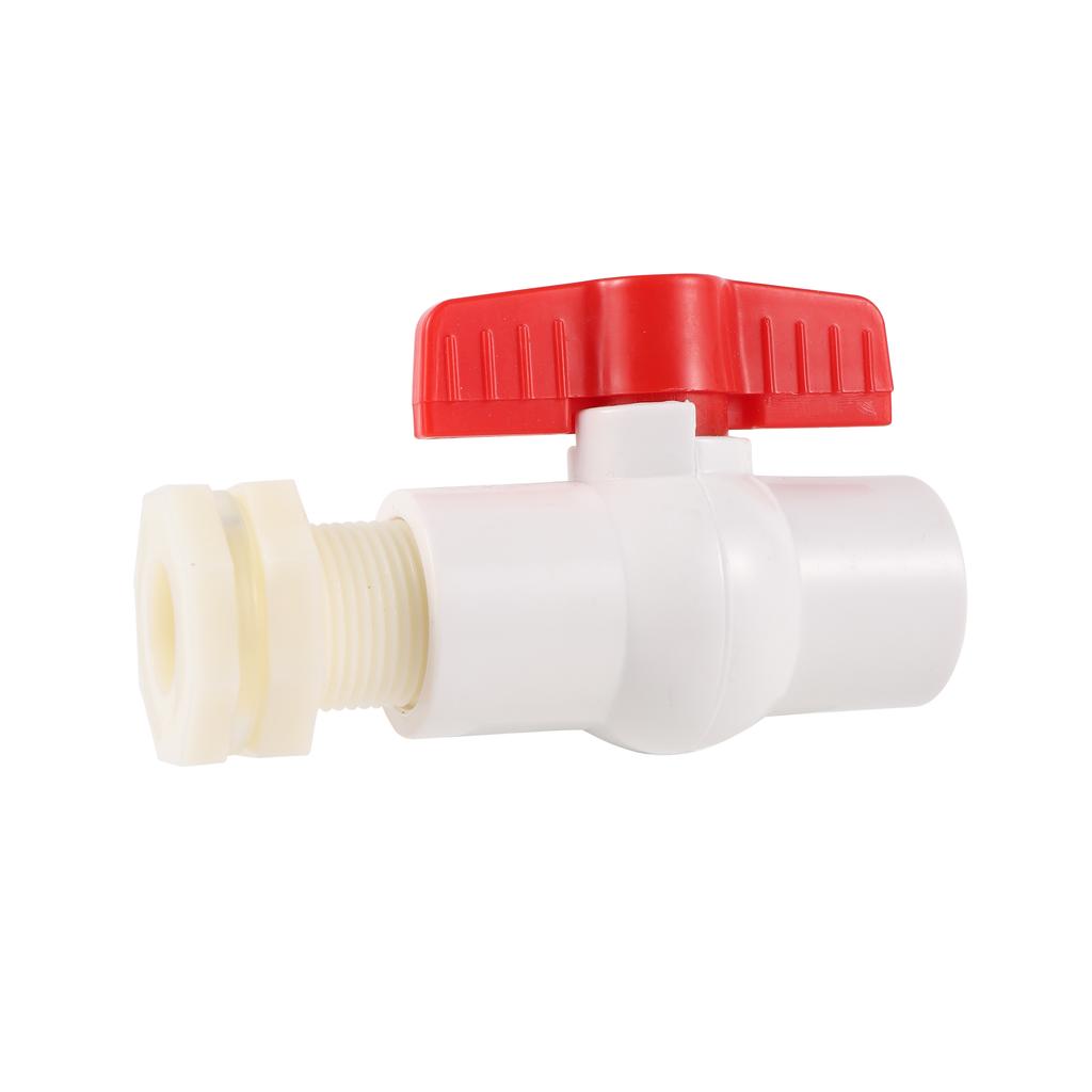 1/2" 3/4" Garden Irrigation Tools Female Thread Ball Valve with Male Thread PVC Connector and Waterstop Tape Water Tank Fittings