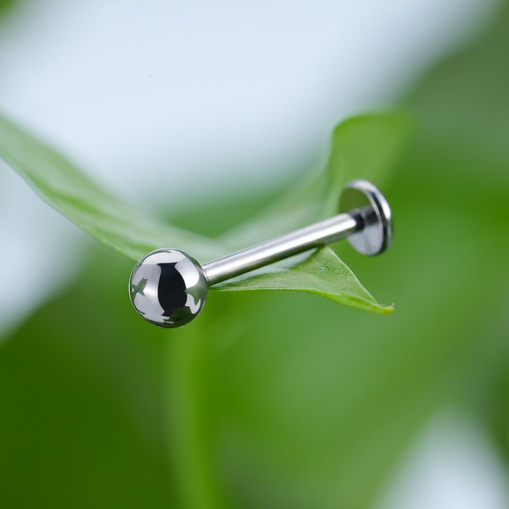 10pcs/lot Right Grand ASTM F136 Titanium Internal Threaded Labret Stud Body Piercing 3mm Ball Labret Monroe Lip Ring for Women