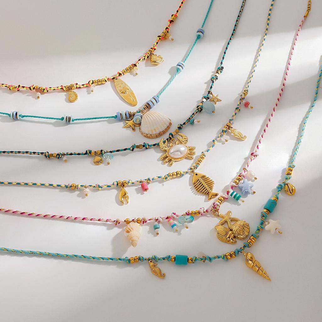 European and American Stainless Steel DIY Pendant Braided Rope Necklace Stacked Collarbone Chain Titanium Steel Item