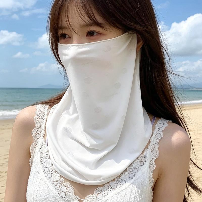 Sweet Floral Print Sun Protection Face Cover for Women (Spring/Summer) – Cycling Neck and Face Cover Breathable UV Protection Sun-Blocking Veil Mask