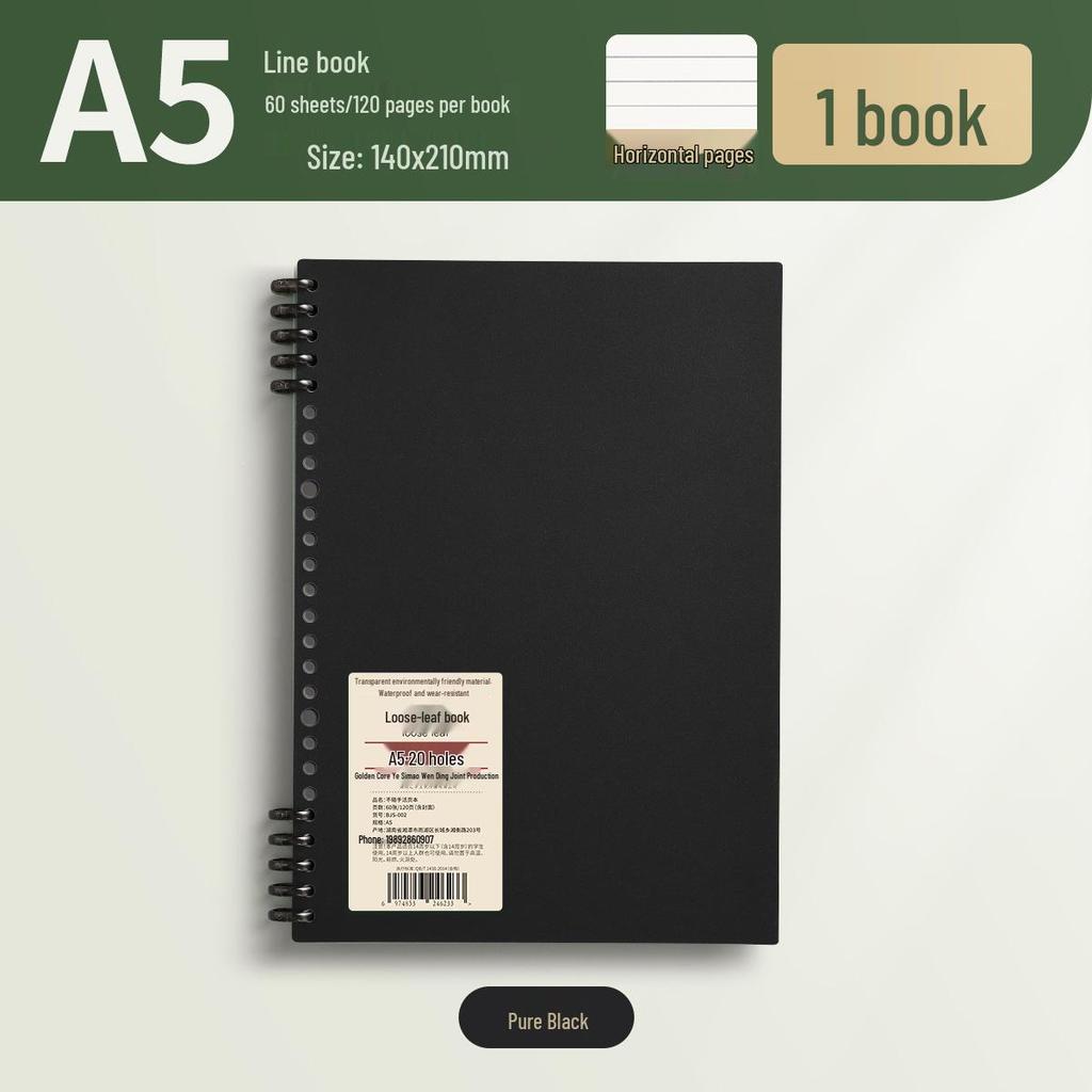 Ergonomic Loose-Leaf Notebook with Removable Coils for Students - Thickened Design