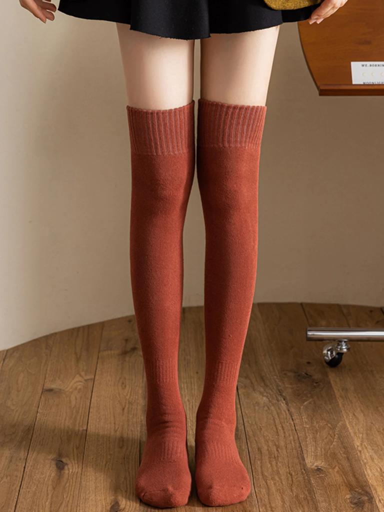 Women New Winter Warm Long Socks Thick Thermal Knee High Overknee Breathable Harajuku Jk Long Overknee Calf Socks