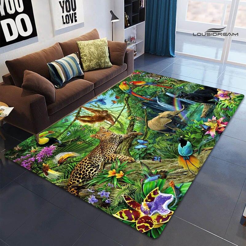 3D Animal Print Carpet Children Play Carpet Living Room Bedroom Beautiful Carpet Non-slip Doormat Photography Props Gift
