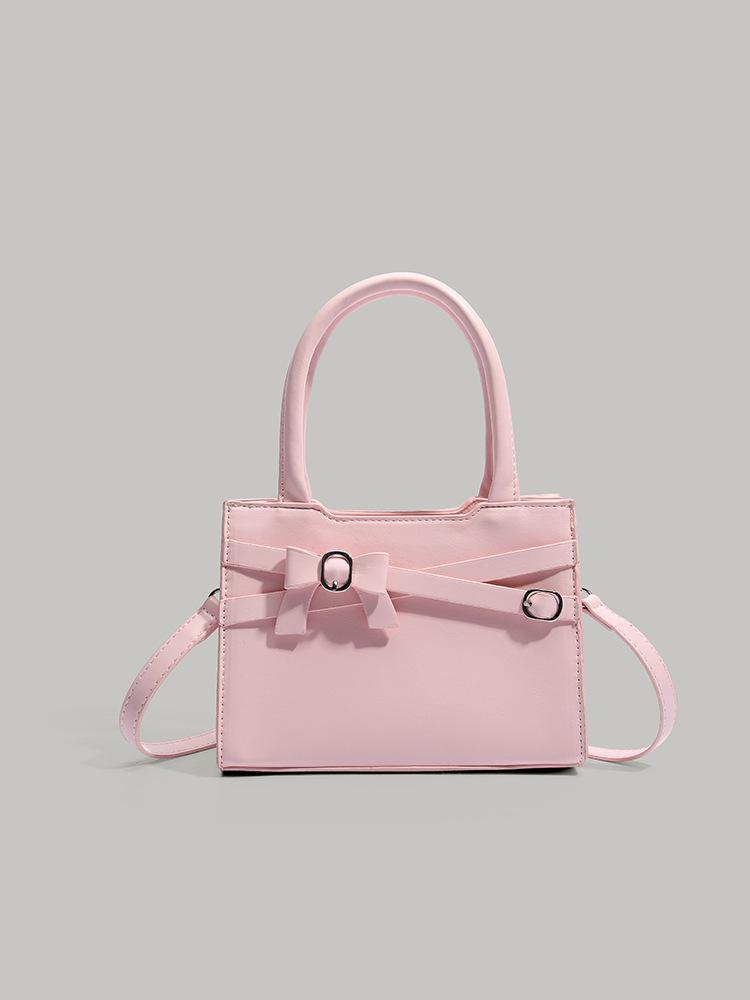 

Милая и крутая сумка-бантик, маленькая квадратная сумка, женская, 2025, новая мода, универсальная сумочка, высококлассная наплечная сумка-мессенджер розовый