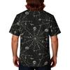 Men's Halloween Print Scrub Top - V-Neck with Pockets, Comfort Fit Uniform for Nurses, Doctors & Dentists, Daily Work Wear, Seasonal Top
