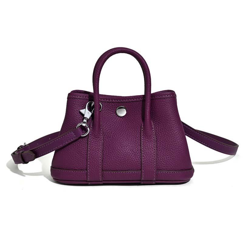 2025 Top-layer Cowhide Mini Garden Bag Genuine Leather Women s Niche High-end Office Worker Handbag 20x9x12cm