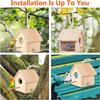 Creative Solid Wood Hummingbird House Outdoor Wooden Bird Nesting Box Hanging Birdhouse Feeder for Garden Yard Patio Decoration