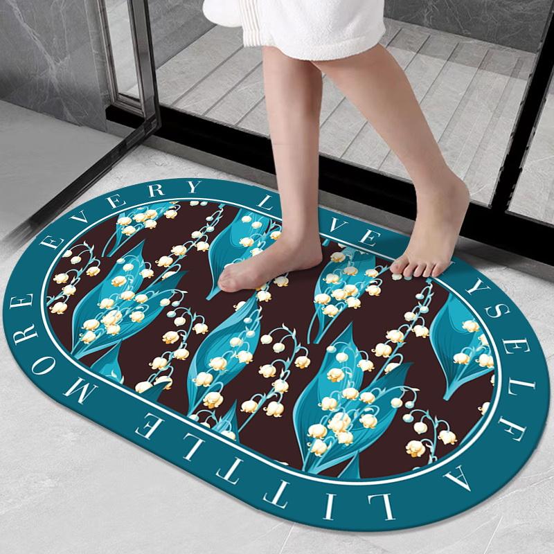 Bathroom floor mat, bathroom door foot mat, diatom mud water absorption non-slip mat, toilet special door mat, carpet mat