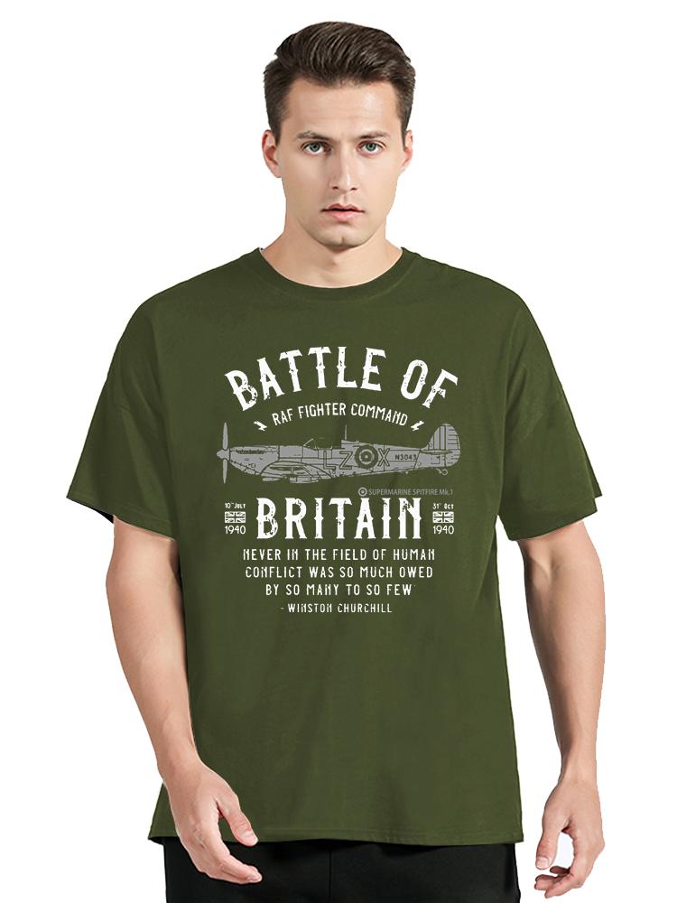 Battle Of Britain The Few - Winston Churchill Spitfire Cotton Fitness T-shirt Oversized Unisex Tshirt Streetwear Tops Tees