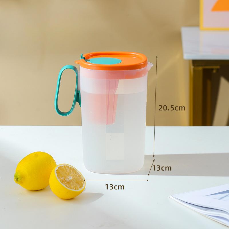 

Пластиковый чайник для холодной воды большой емкости с фильтром, термостойкий кувшин для сока, чайник для холодной воды, чашка 2200ML оранжевый