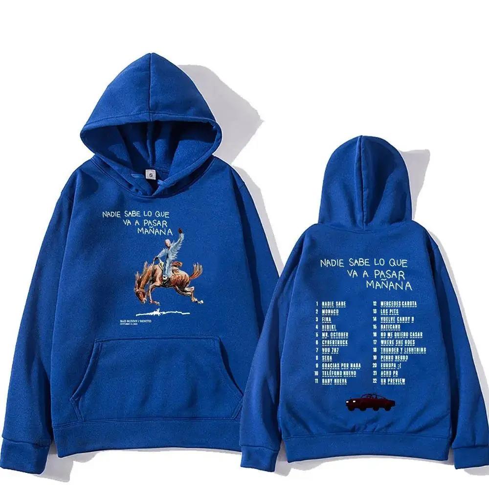 Bad Bunny RIP Hoodies Men Women Clothing Sudaderas Album Nadie Sabe Lo Que Va Pasar Manana Sweatshirts Long Sleeve Autumn
