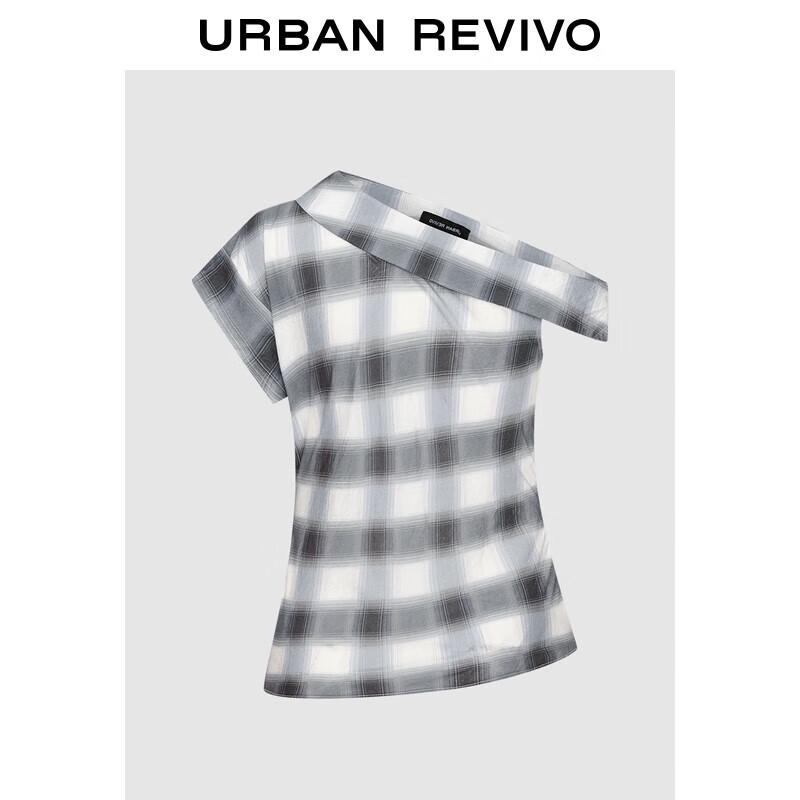 Женская асимметричная клетчатая блузка UR XL