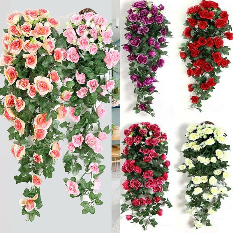 Artificial Flowers 90cm Silk Rose Fake Garland Vine Ivy Plant Leaves Decor Home