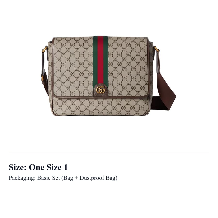 GUCCI Ophidia Canvas With Leather Shoulder Bag, Crossbody Bag Large Men's Beige & Ebony 792119-FACJQ-9741
