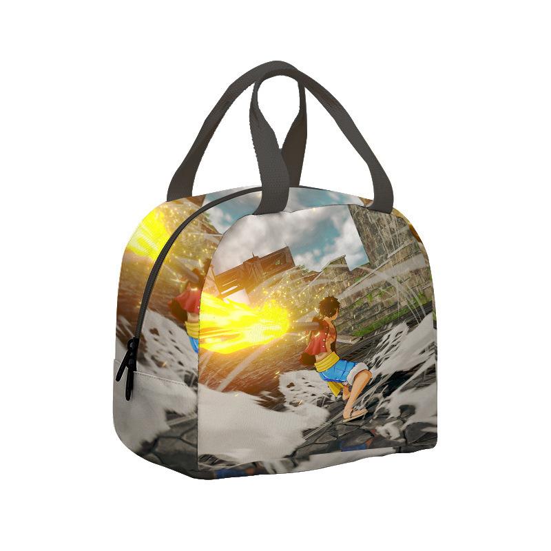 Borsa per il pranzo per bambini Anime One Piece King dei Pirati per studenti delle scuole elementari e medie Borsa da picnic con impacco di ghiaccio Borsa termica portatile per bento