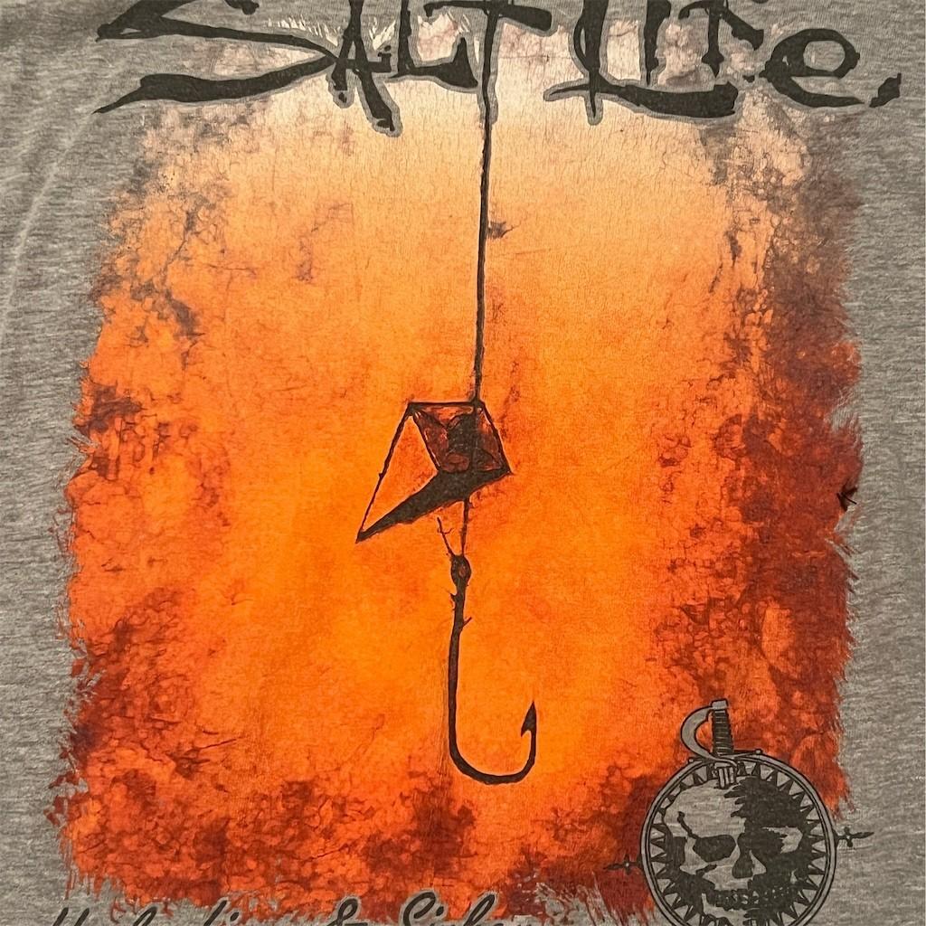 Salt Life T-Shirt Mens 2XL Heather Gray Long Sleeve Pocket Fishing Graphic 4XL
