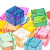 Acrylic Stacking Blocks,Rainbow Stacker,Strip Blocks,Colorful Cubes Sensory Translucent Educational