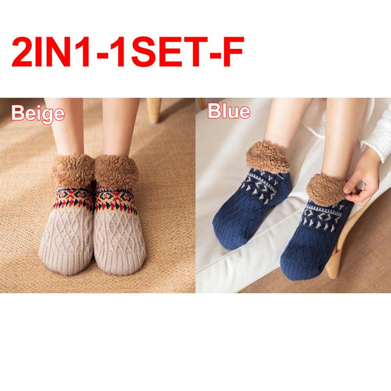 Thermal Women Slipper Socks Winter Warm Short Cotton Thickened Home Sleeping Soft Non Slip Grip Fuzzy Floor Sock Fluffy Male