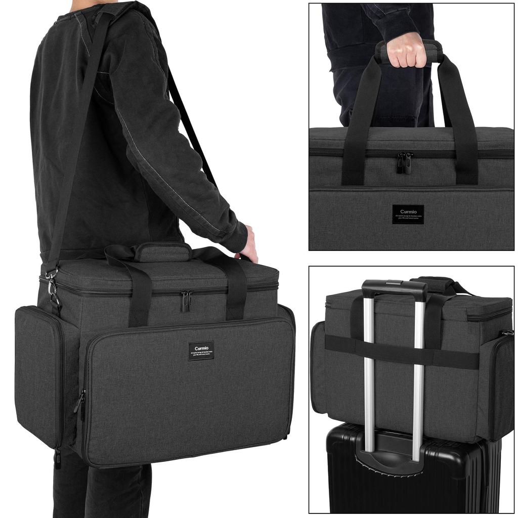 CURMIO Sewing Machine Storage Bag, Carrying Case for Sewing Machines, Black