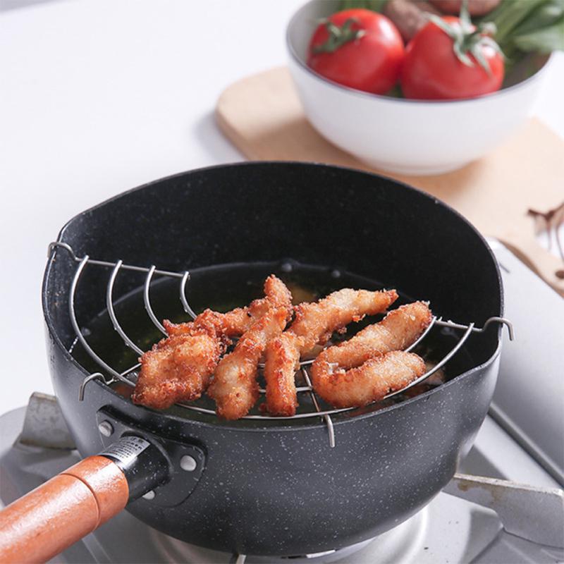 1PC Stainless Steel Semicircle Heat Insulation Steam Rack Drain Oil Filter Rack Kitchen Gadgets