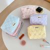 Korean-Style Plaid Bow Makeup and Skincare Bag: Large Capacity, Portable, Simple Design for Women