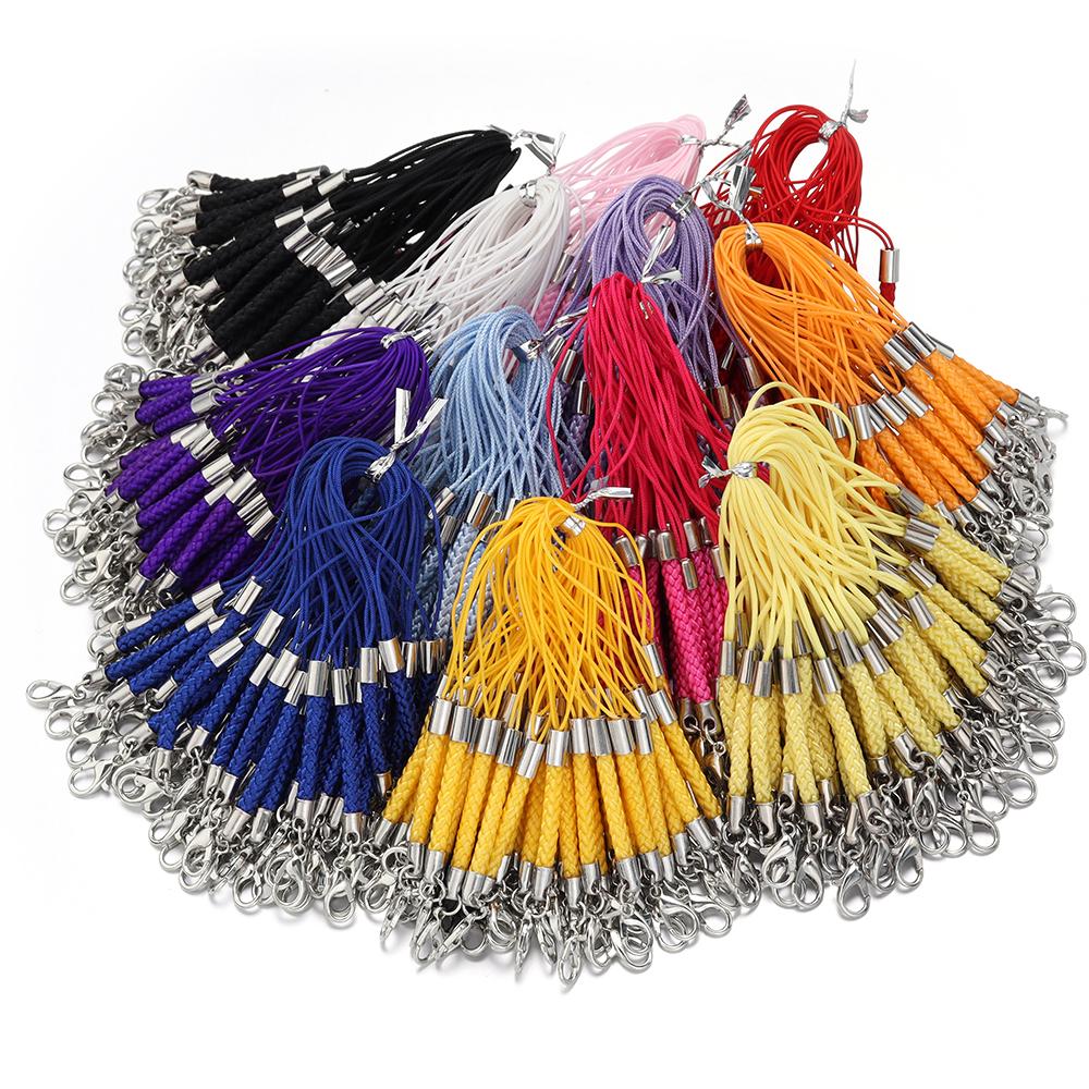10pcs Lanyard Strap Cord Braided Keychain Rope With Lobster Clasp For Jewelry Making DIY Key Phone Chain Pendant Keyring Finding