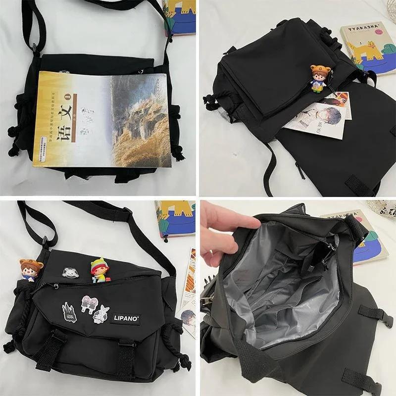 Schultertasche Große Kapazität Umhängetasche Retro Arbeitskleidung Posttaschen für Damen Nylon Handtaschen
