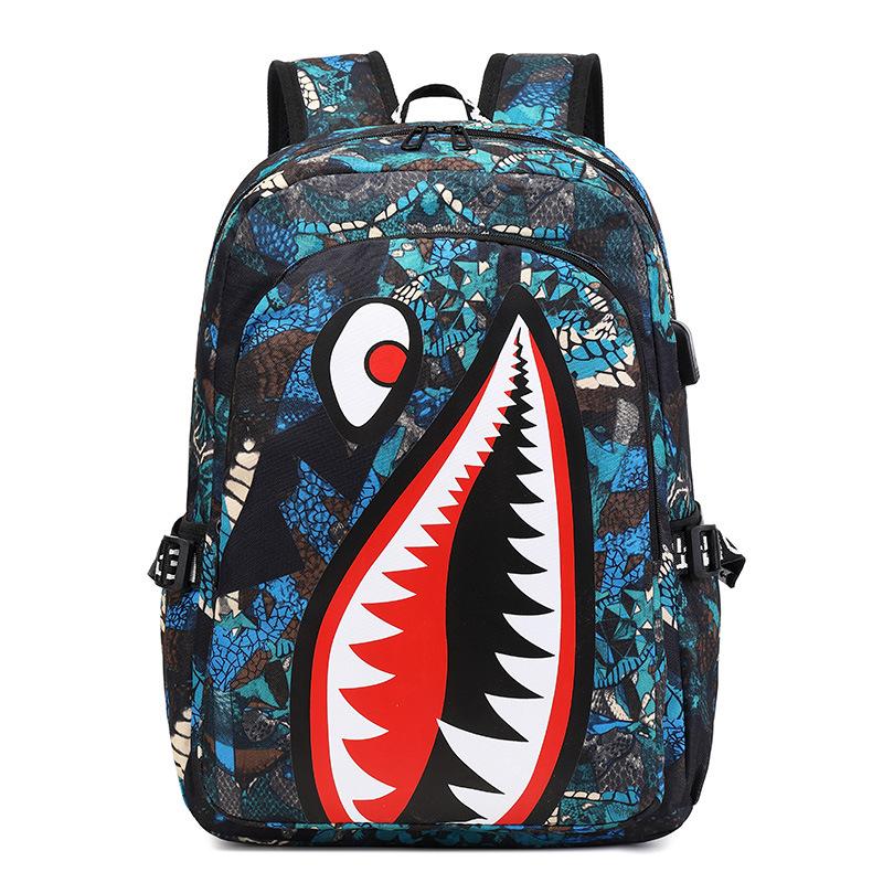 Specially Designed for Elementary School and Children's Backpacks with Shark Personalized Pattern Printing, Large Capacity Lightweight Backpacks