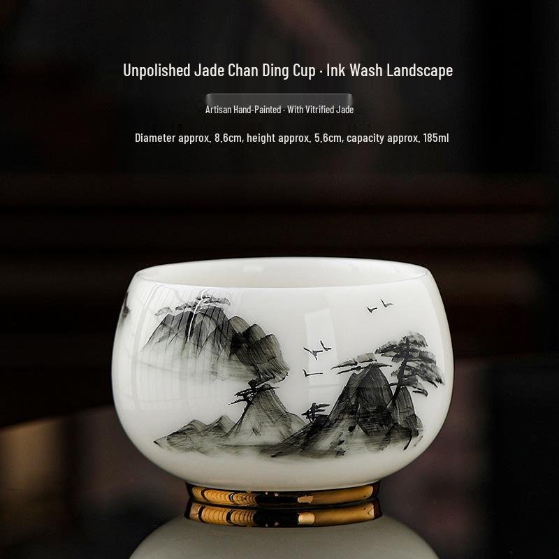Ice Jade Porcelain Mutton Fat Tea Tasting Cup
