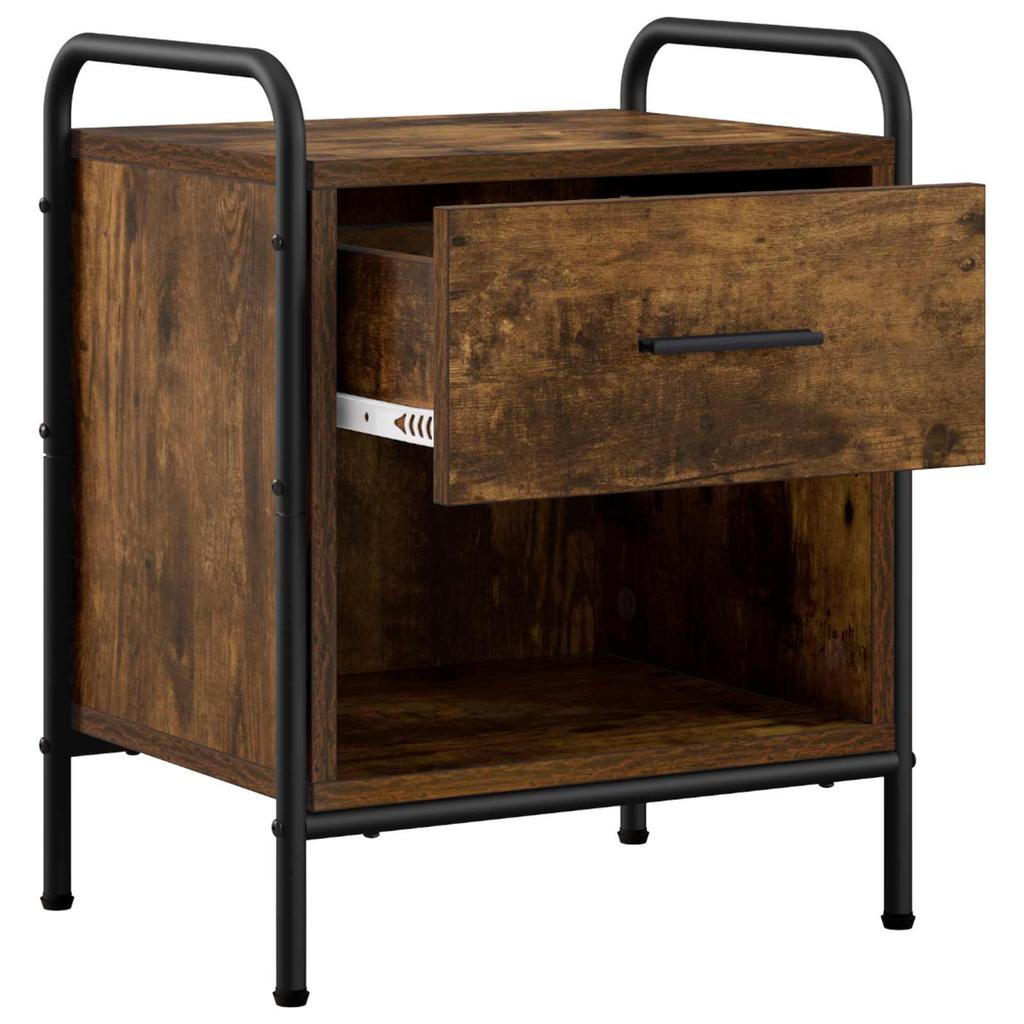 Nightstand 2 Pcs Smoked Oak 40 X 30 X 50 Cm Engineered Wood