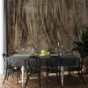 Papel de Parede Fotográfico - Folhas Secas - Paisagem de Grama Alta em Estilo Boho Com Padrões de Tinta
