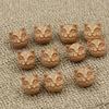 20 Pcs Cat Head Miniature Cat Head Shaped Resin Stones Statue Decorative Animal