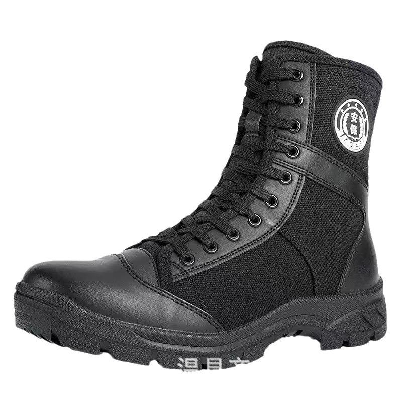 Summer Men's and Women's Breathable Mesh High-top Training Shoes Four Seasons Canvas Boots Security Shoes Work Shoes High-top Security Shoes Men's