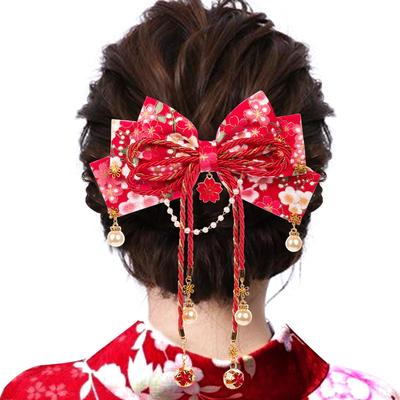 OTAKUMARKET Hair Ornament, Ribbon, for Hakama, Graduation, Kimono, Yukata, Furisode, Shichi-Go-San, Coming-of-Age Ceremony, Japanese Style, with