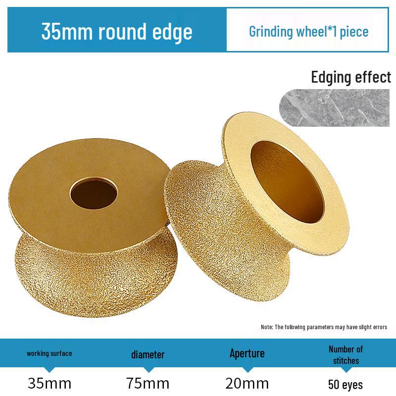 Stone Edge Grinding Wheel for French Edge Granite & Marble Tile - Trimming, Rounding, and Grooving with Angle Grinder