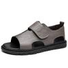 Fashion New Summer Minimalist Design High Quality Leather Men's Sandals Outdoor Casual Handmade Comfortable  Fashion Soft Beach Sandals